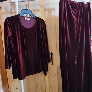 Vintage Kathy Lee Velour Skirt Set